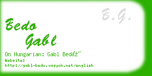 bedo gabl business card